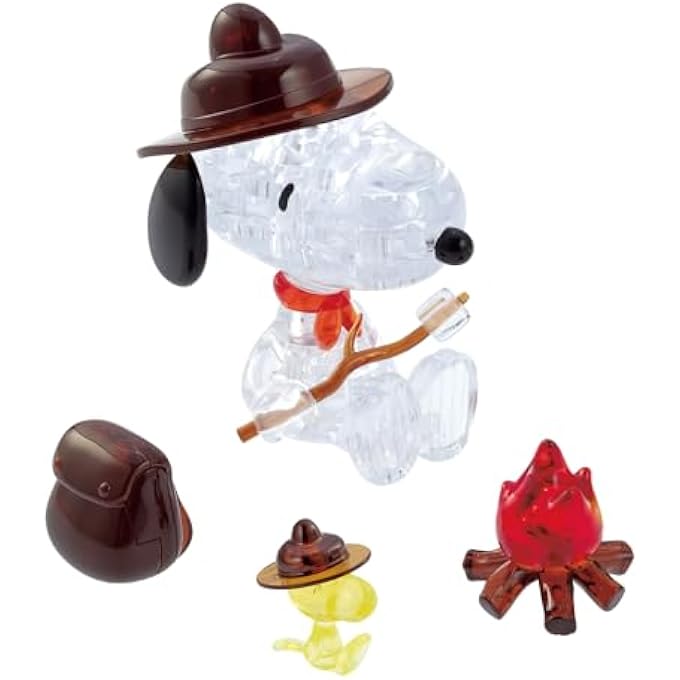 PEANUTS SNOOPY CAMPFIRE ORIGINAL 3D CRYSTAL PUZZLE, PERFECT FOR PUZZLERS AGES 12 AND UP, CHALLENGING TO COMPLETE AND BEAUTIFUL TO DISPLAY, COLLECT THEM ALL - Image 2